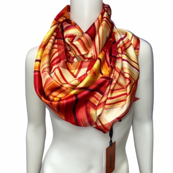 NWT Missoni Vibrant Multicolor Silk Triangle Scarf